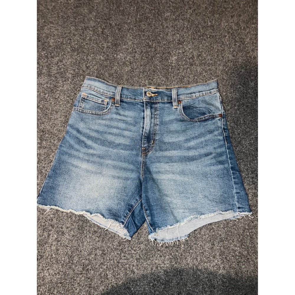 Denizen from Levi's Vintage High-Rise Denim Shorts Blue Raw Hem Size 8